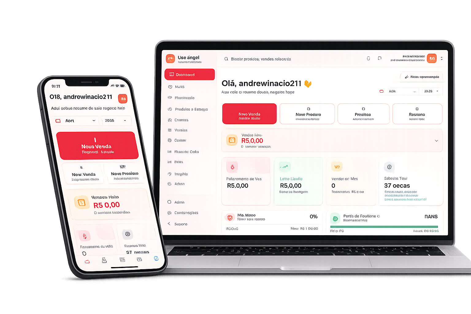 Sistema de Gestão Moda Fitness — versão computador e mobile